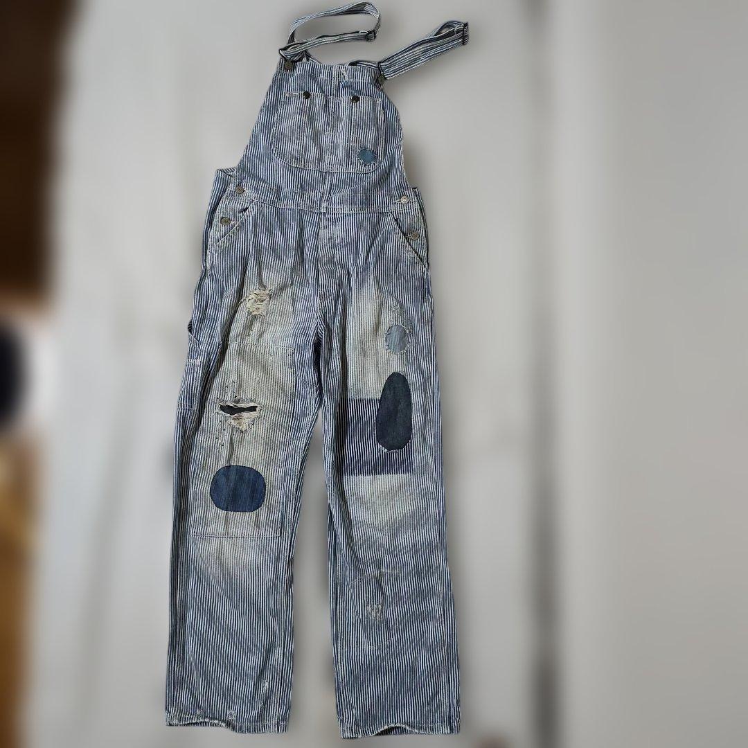ラルフローレン denim&supply オーバーオール ヒッコリー リペア