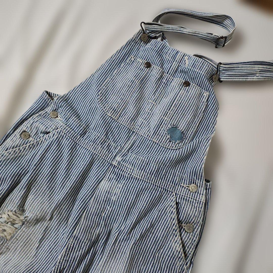 ラルフローレン denim&supply オーバーオール ヒッコリー リペア
