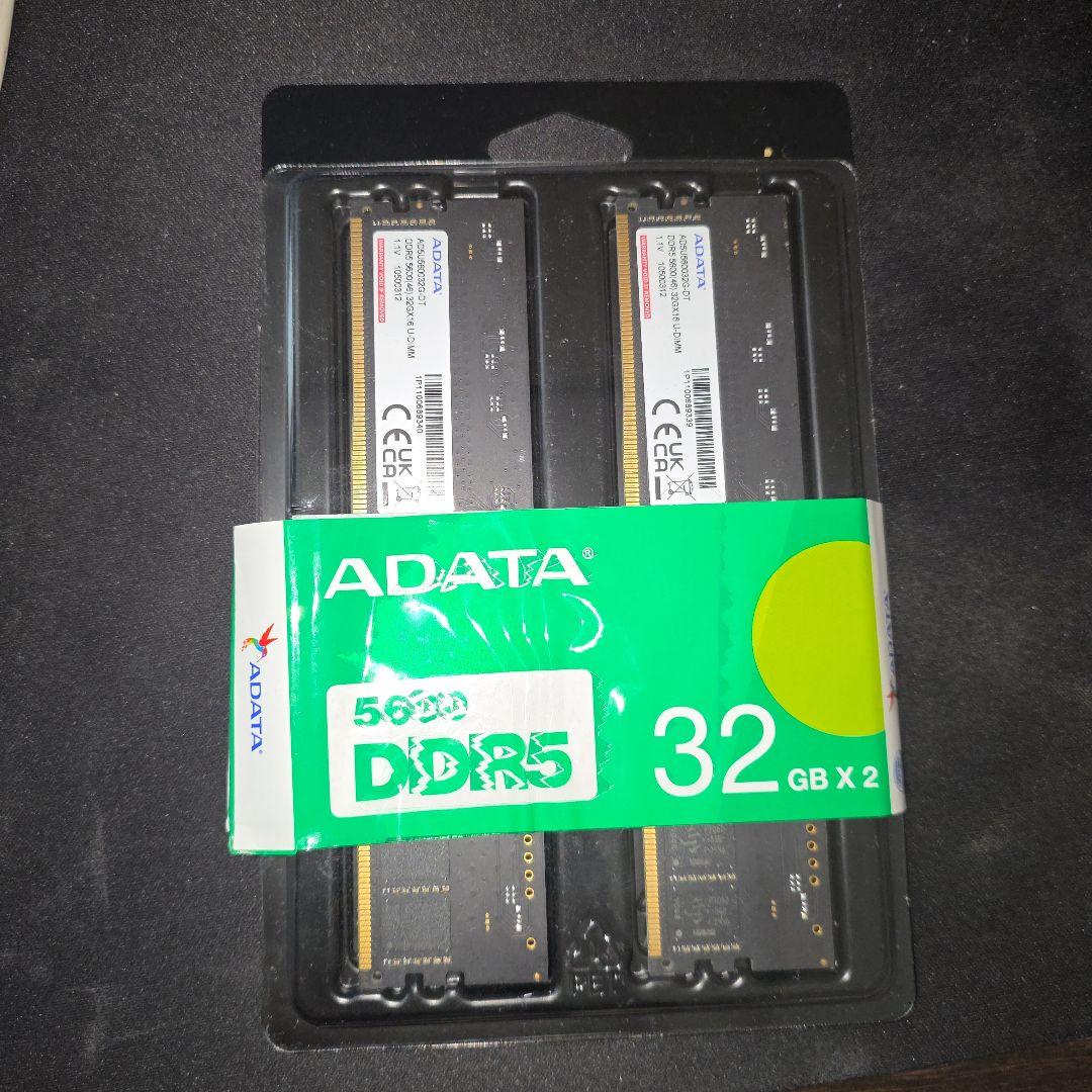 ADATA DDR5 5600MHz 64GB（32GB×2）動作確認済／箱あり