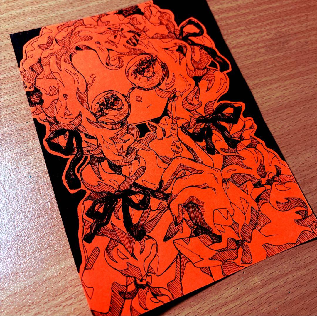 オリジナル 手描きアナログイラスト 画用紙