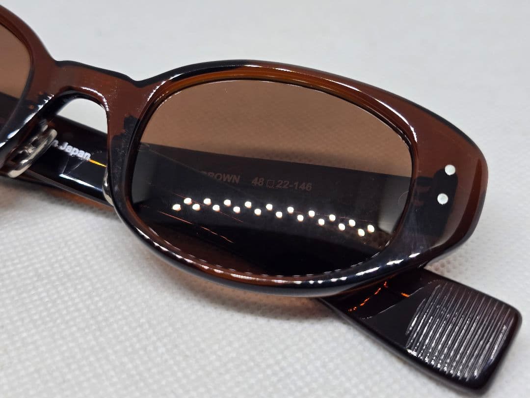 AURALEE ブラウン オーバルサングラス 49-22-146