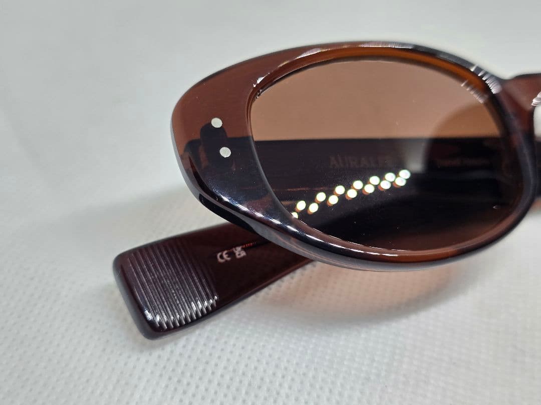AURALEE ブラウン オーバルサングラス 49-22-146