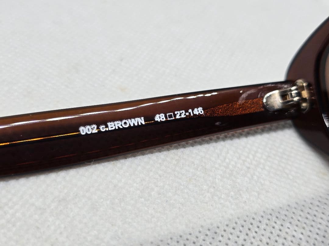 AURALEE ブラウン オーバルサングラス 49-22-146