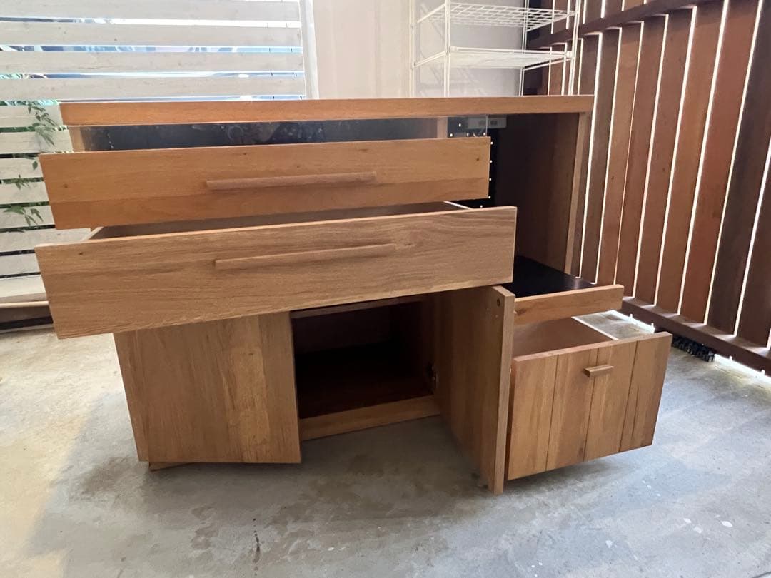 【けん】キッチンカウンター 食器棚北欧風 東馬 大川家具 OCTA120