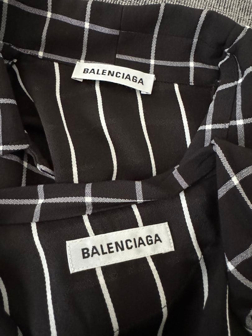 c*y様 BALENCIAGA アンサンブルチェックアシンメトリーロングワンピー