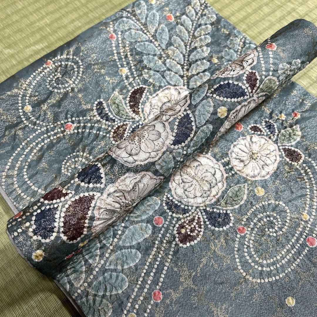 正絹　袋帯　【辻ヶ花】