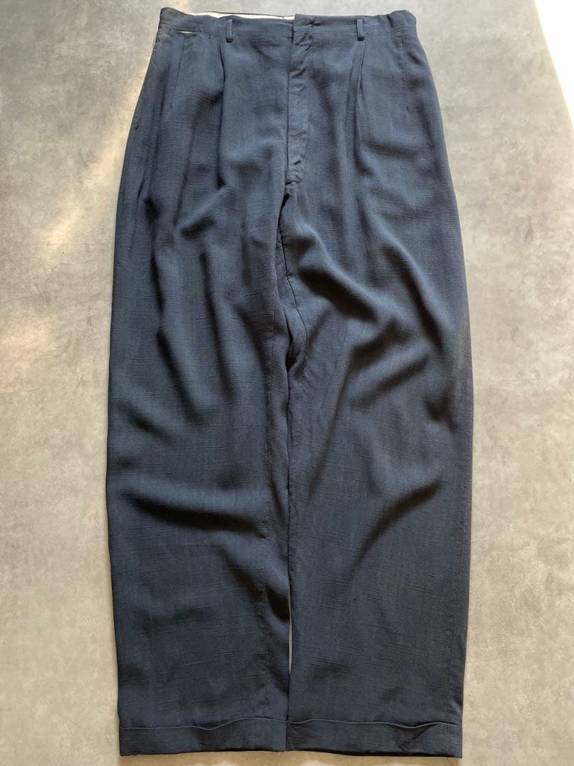 古*◯様 極太 50s リネン スラックス ネップ ギャバ ロカビリー