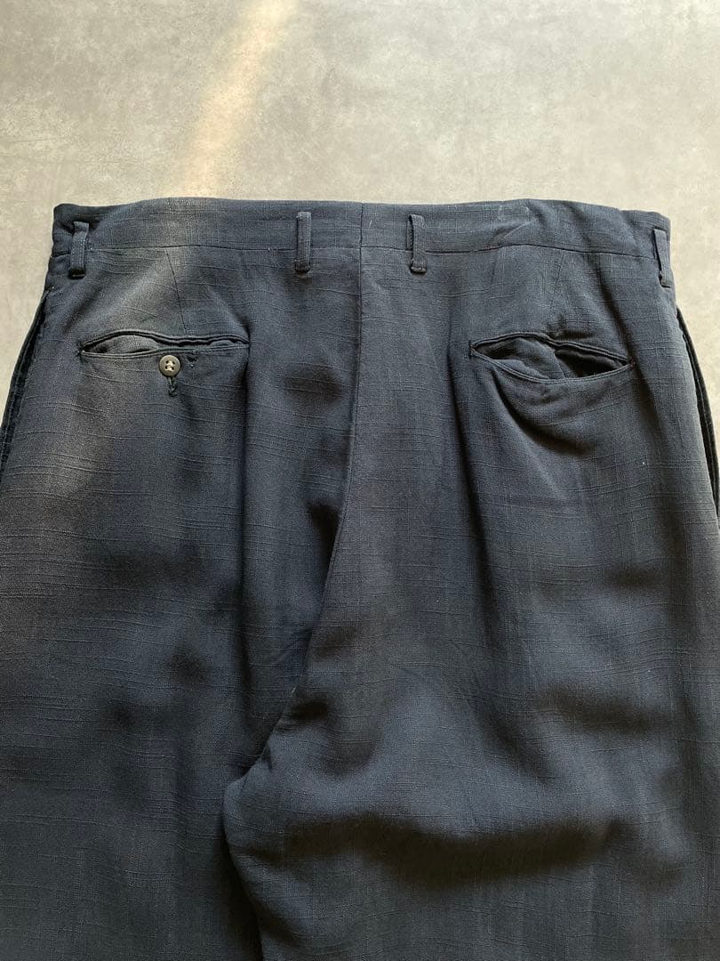 古*◯様 極太 50s リネン スラックス ネップ ギャバ ロカビリー