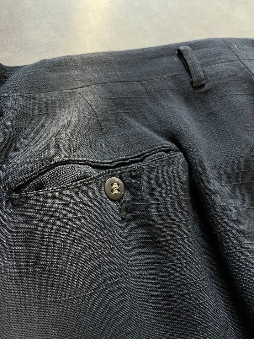 古*◯様 極太 50s リネン スラックス ネップ ギャバ ロカビリー