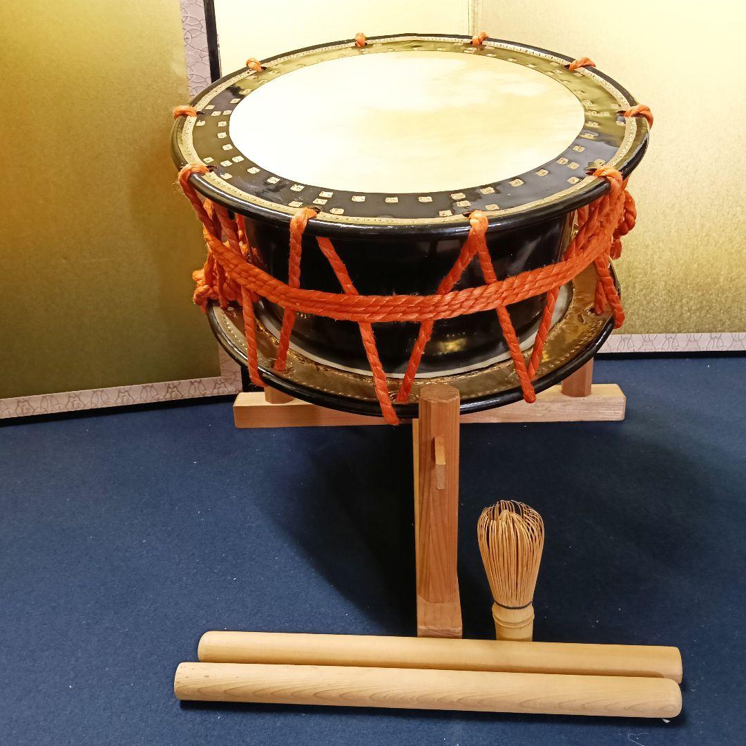 タカユウ和太鼓 台座透かし彫 組み立 和楽器 打楽径36cm 良音AJ81