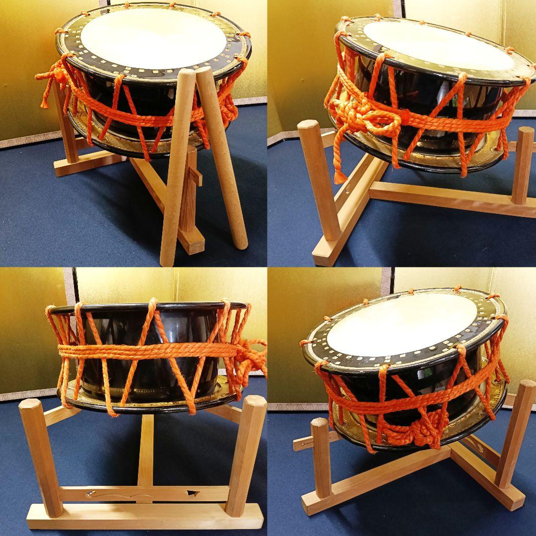 タカユウ和太鼓 台座透かし彫 組み立 和楽器 打楽径36cm 良音AJ81