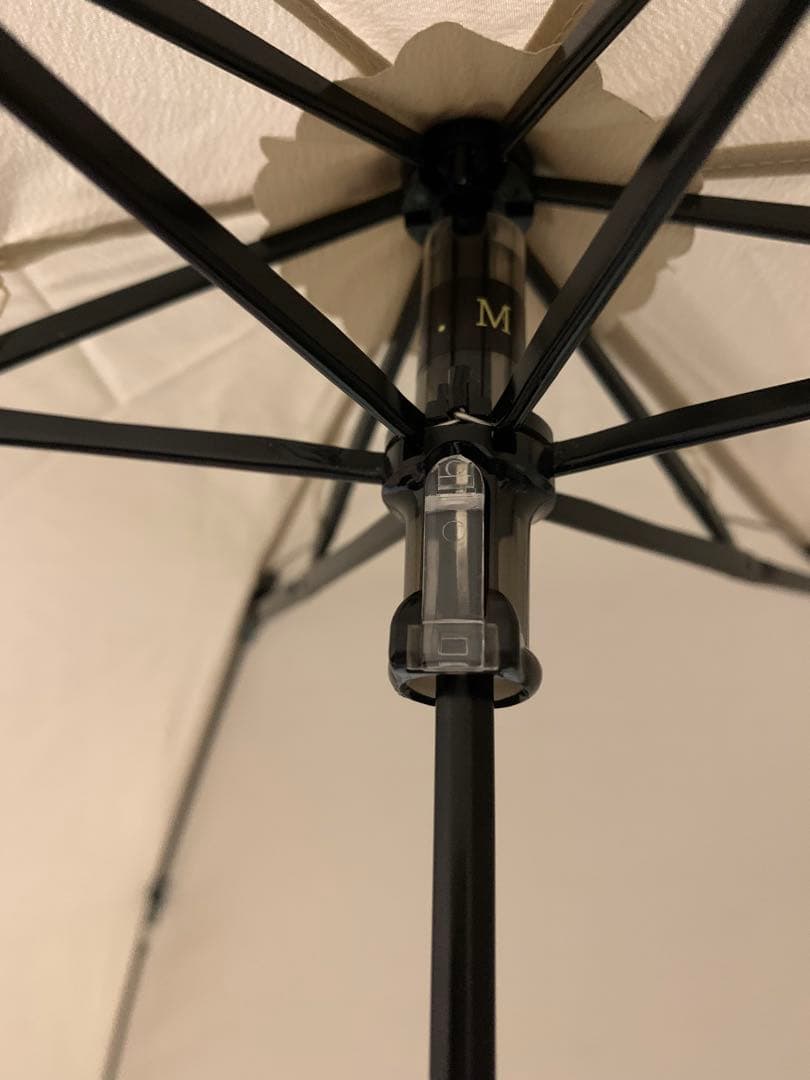 【大森商店】晴雨兼用ムジ 50cm折 アイボリー