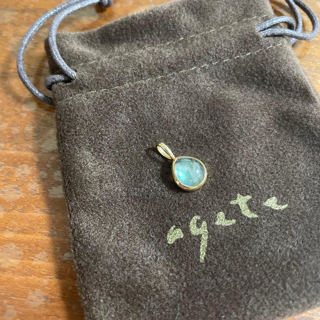 新品　アガット agete 現行品　K10 クォーツ　ラブラドライト チャーム