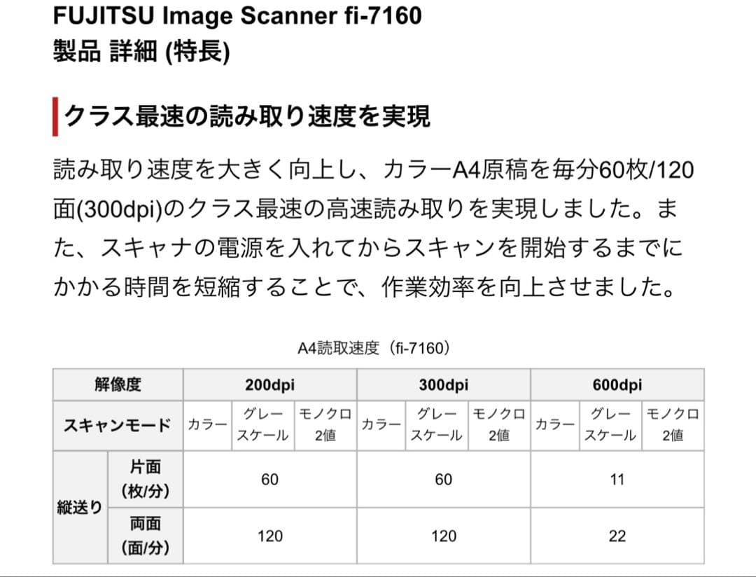 FUJITSU スキャナー A3 対応 fi-7160