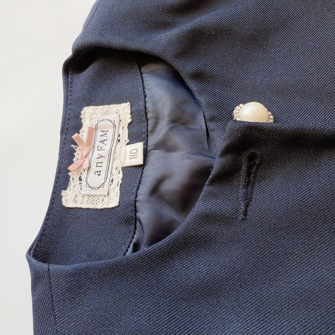 110size ネイビー×レース セレモニー 入学 卒園 フォーマル 女の子