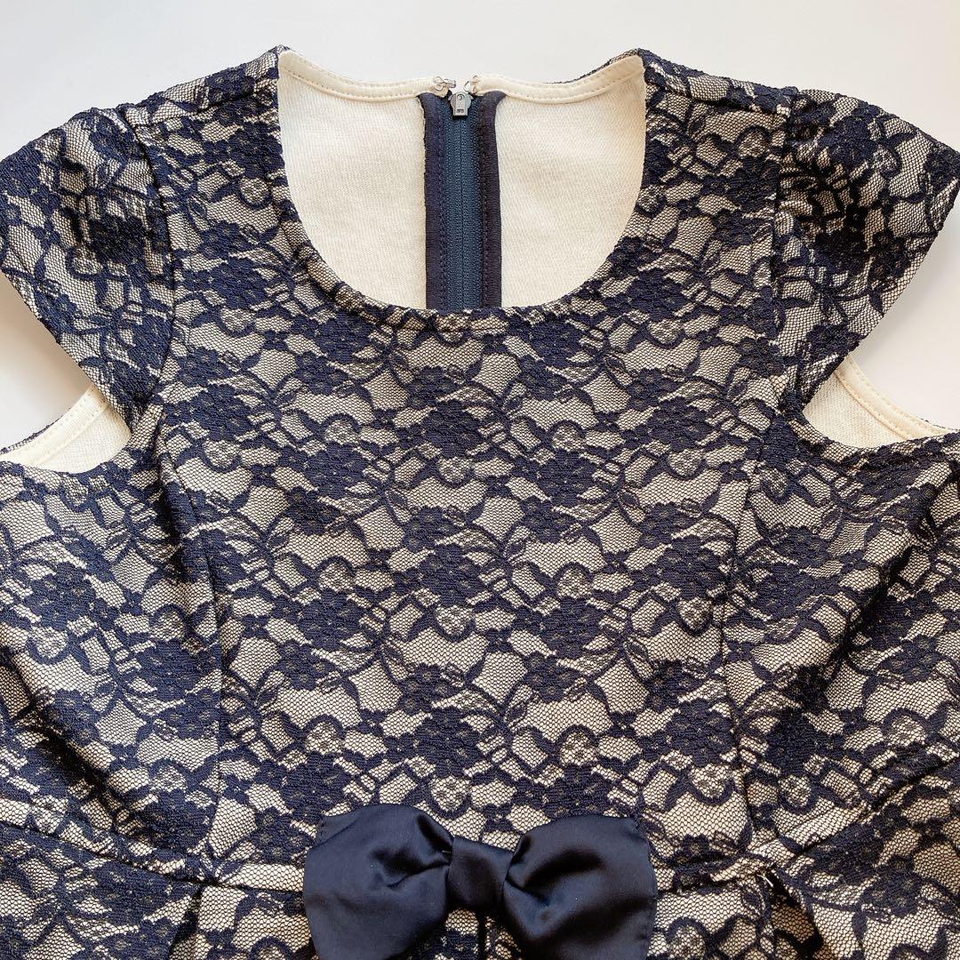 110size ネイビー×レース セレモニー 入学 卒園 フォーマル 女の子