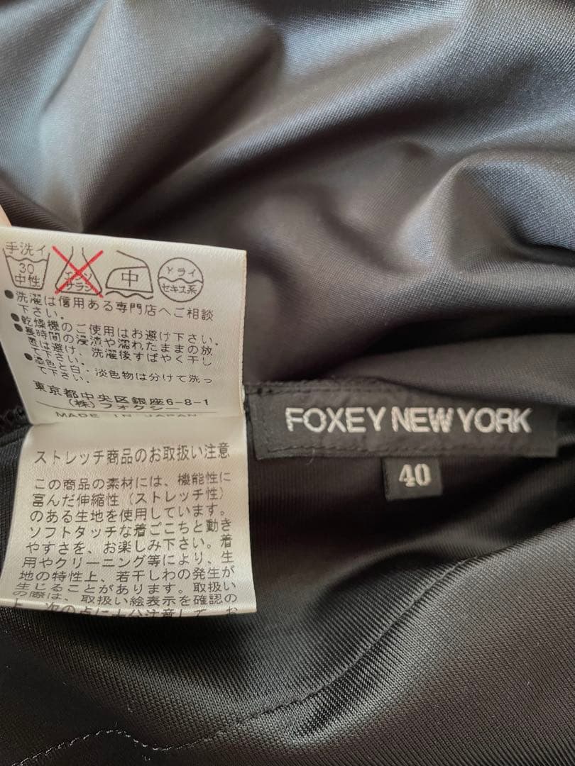 FOXEY ブラック ノースリーブワンピース　サイズ40