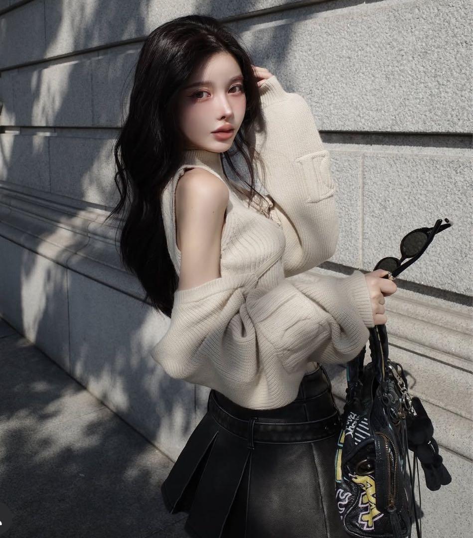 アンティークレザープリーツショートパンツ　ダーリッチ