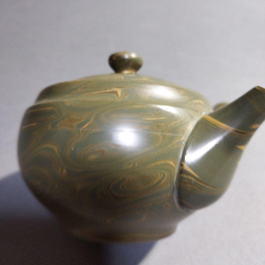 人間国宝　松井康成　練上横手急須　共箱