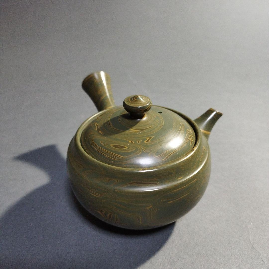 人間国宝　松井康成　練上横手急須　共箱