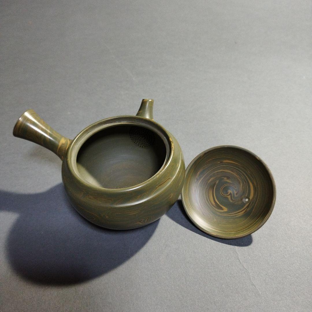 人間国宝　松井康成　練上横手急須　共箱