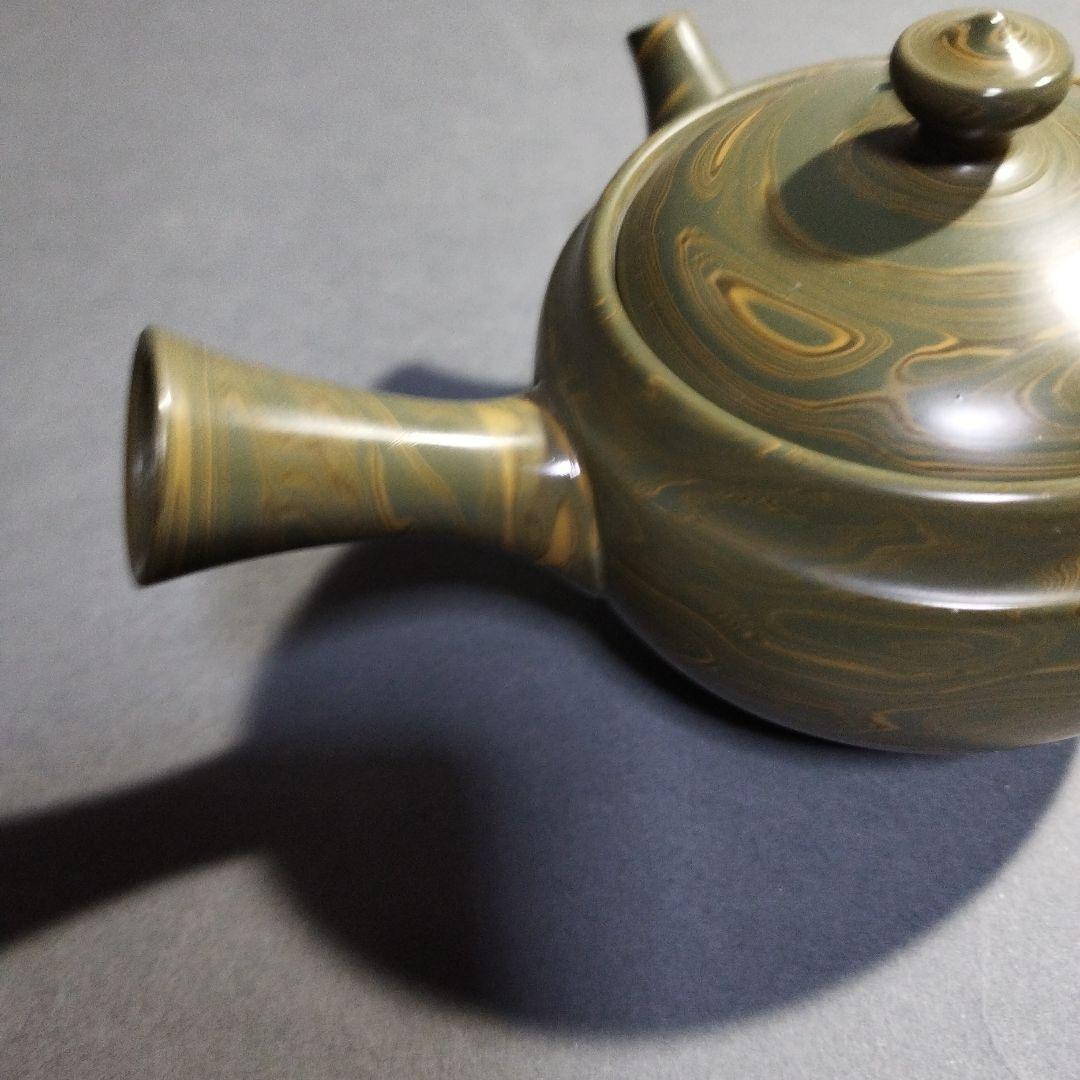 人間国宝　松井康成　練上横手急須　共箱