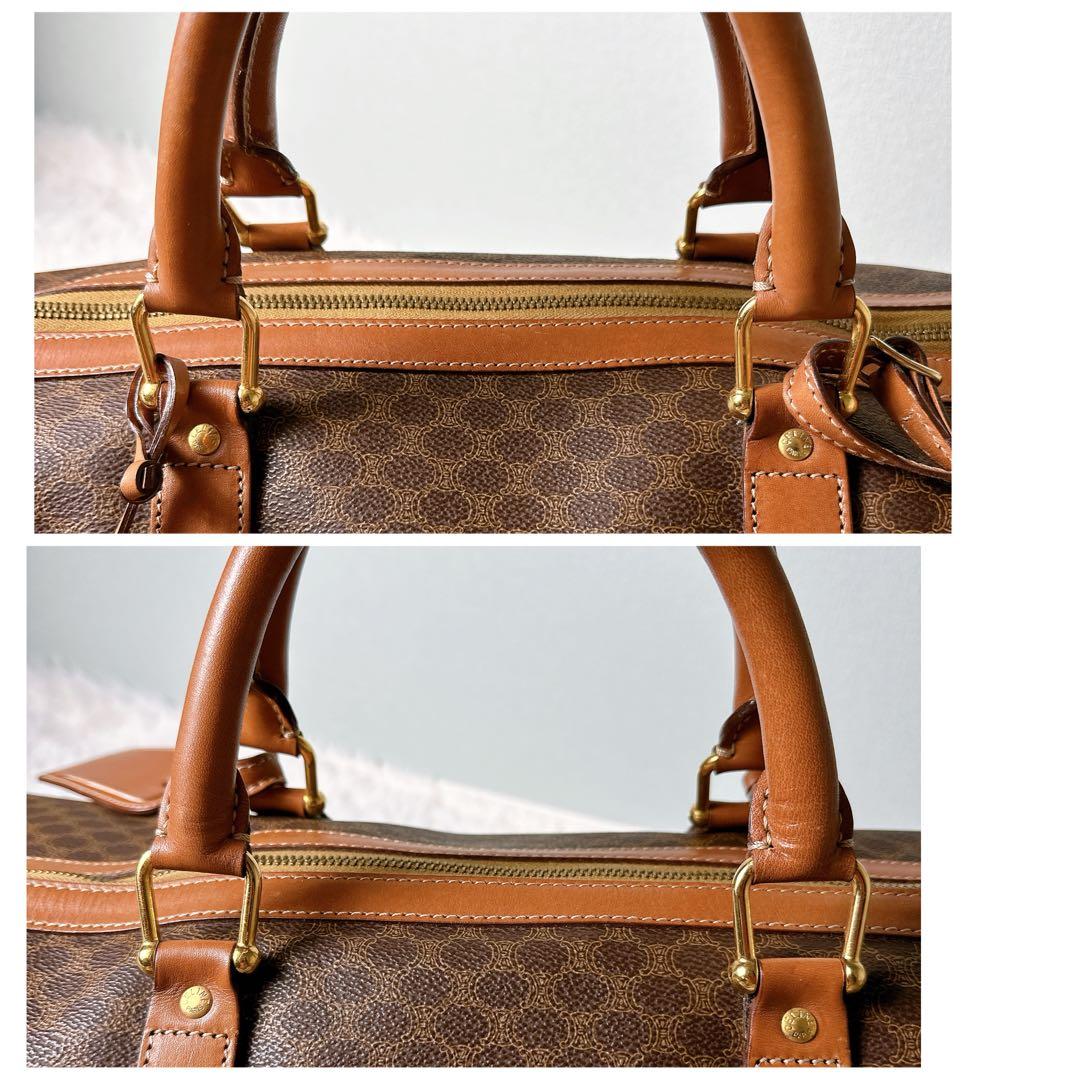 美品✨セリーヌ ボストンバック 大容量 マカダム柄 トリオンフ 鍵付 ネームタグ