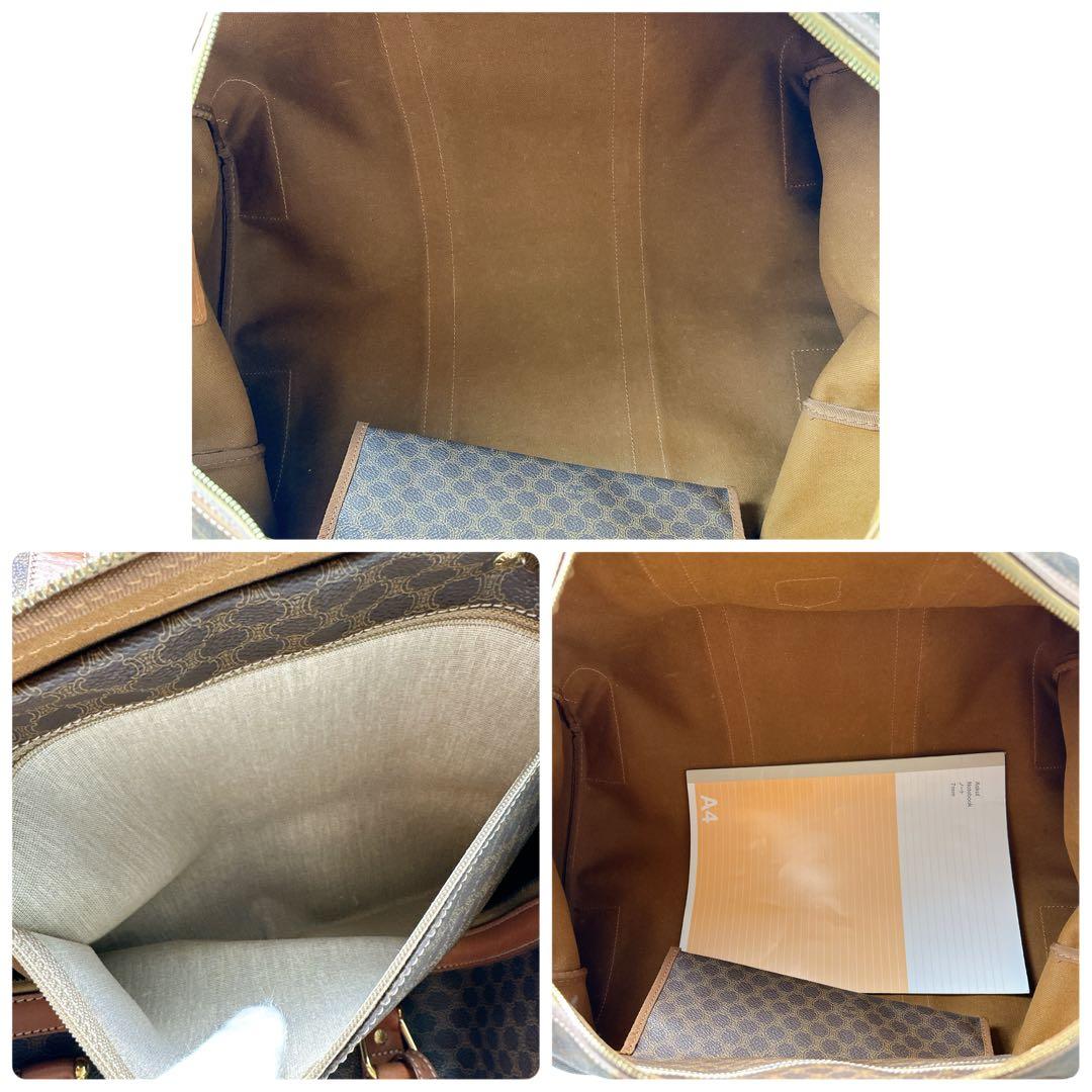 美品✨セリーヌ ボストンバック 大容量 マカダム柄 トリオンフ 鍵付 ネームタグ