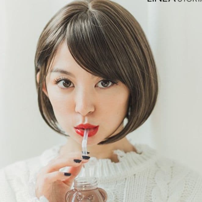 リネアストリア　 天使のビターショート　ストレート　チョコブラウン