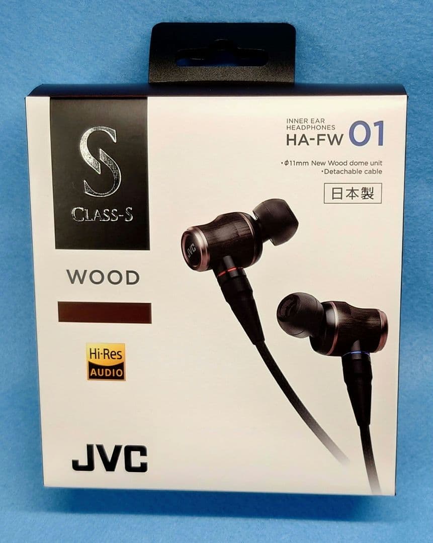 「専用」JVC HA-FW01 リケーブル/ハイレゾ対応 WOODイヤホン 美品