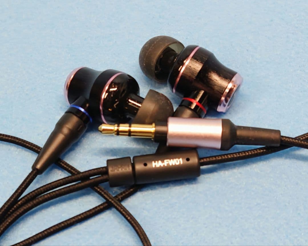 「専用」JVC HA-FW01 リケーブル/ハイレゾ対応 WOODイヤホン 美品