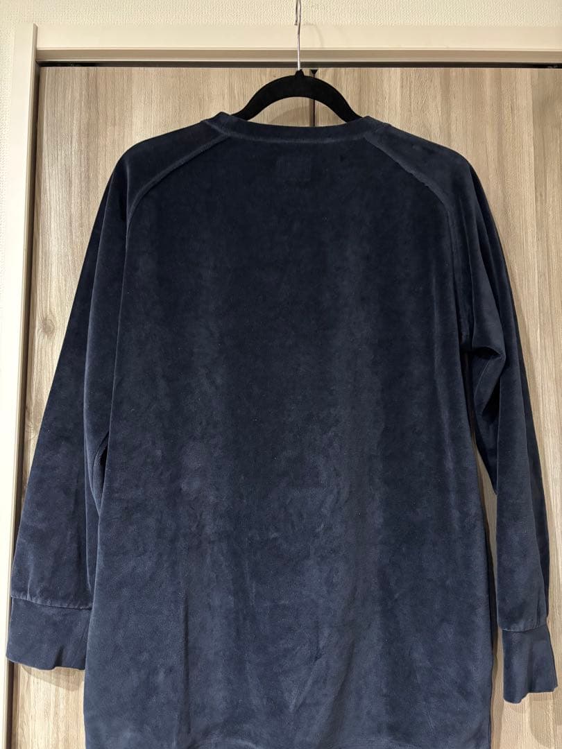 needles✖️beams boy ベロアクルー　ネイビー