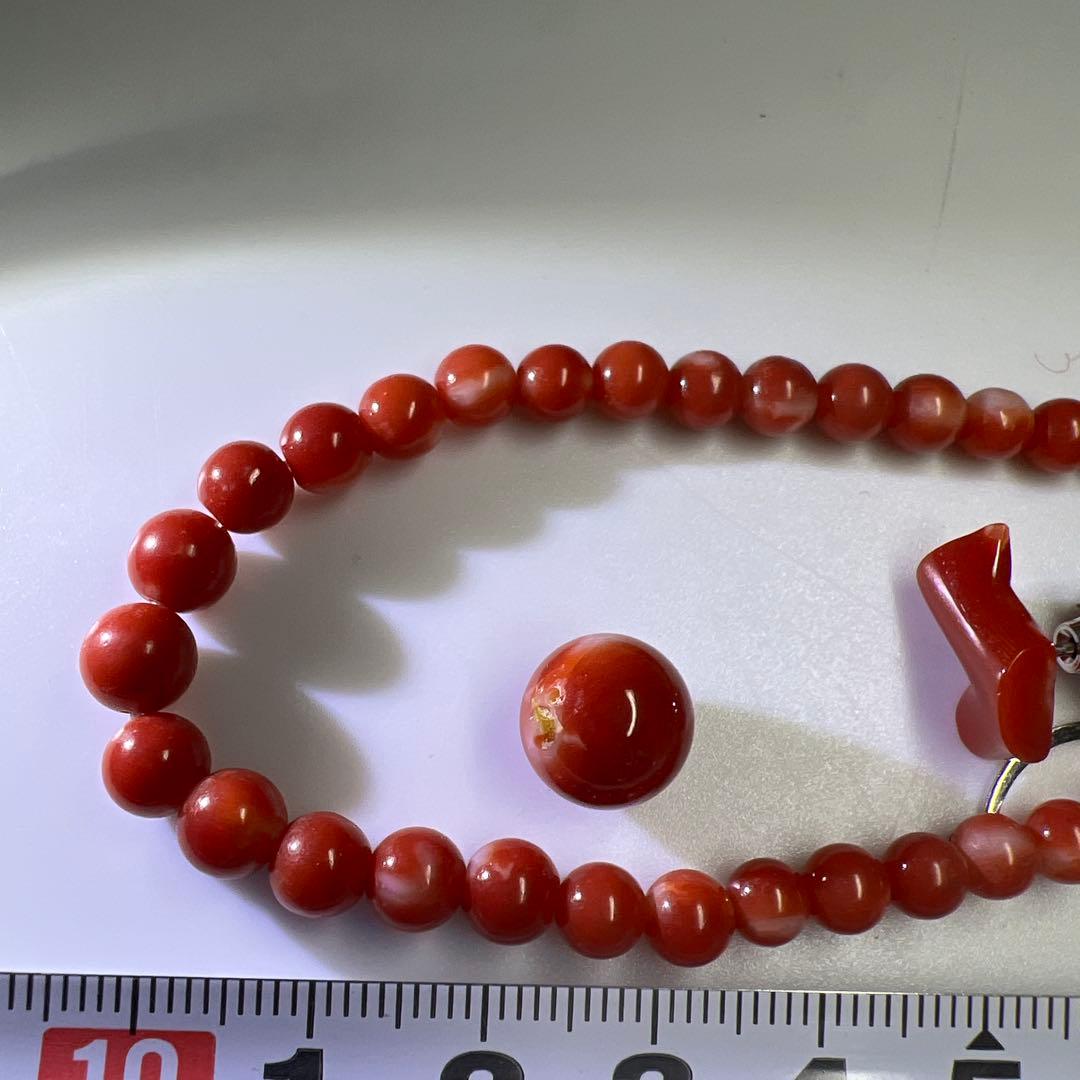 本血赤珊瑚　玉ネックレス、玉等　21g 東Y8-0129☆2Fトヒオ