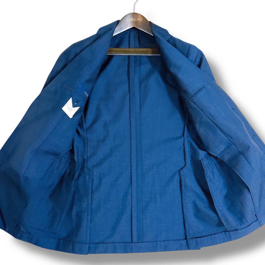 美品 LARDINI ブートニエール付 セットアップ スーツ ネイビー 46