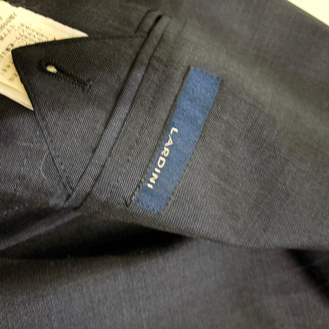 美品 LARDINI ブートニエール付 セットアップ スーツ ネイビー 46