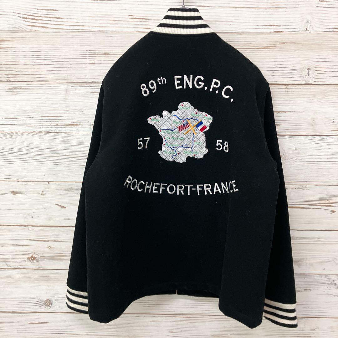 ヒューストン ウールジャケット スタジャン 黒 XL 8