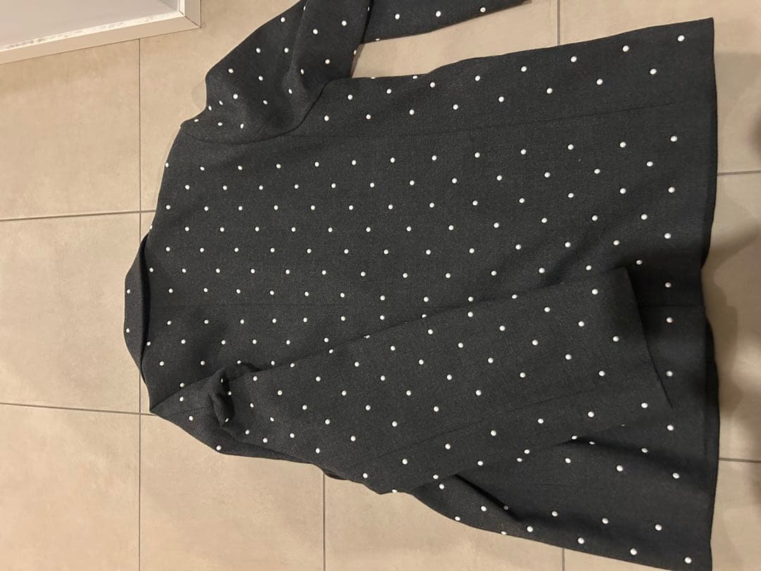 clane ドット柄 グレー テーラードジャケット