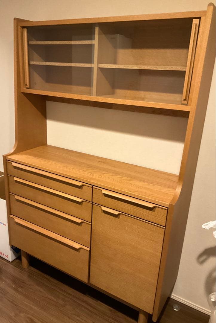 k*n様 ダイニングボード/ホワイトオーク/スライドレール/無垢材/食器棚