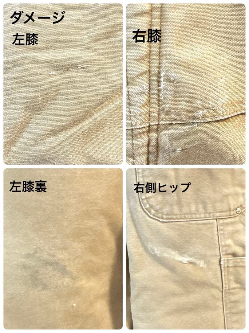 90s US古着 carhartt 中綿サロペット ダブルニー 32インチ 茶