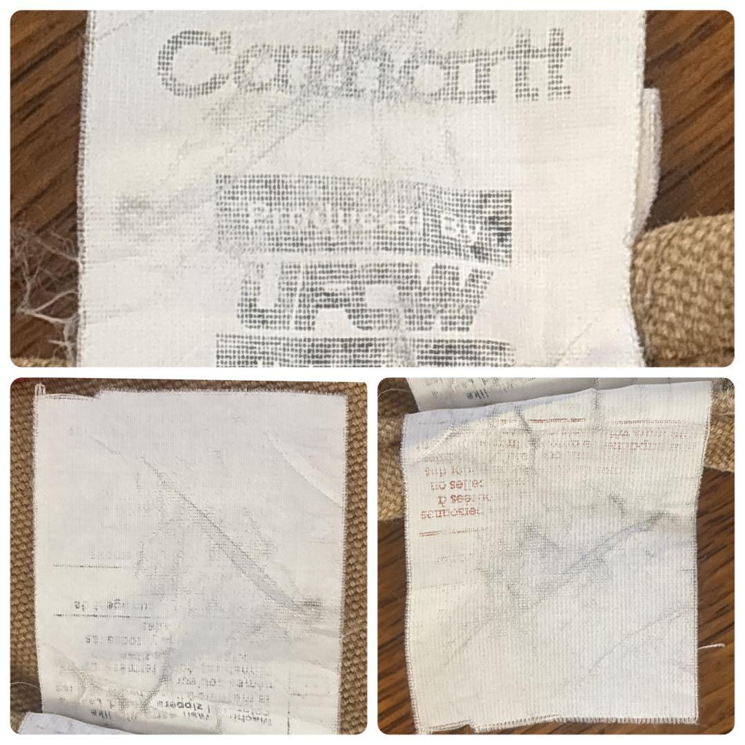 90s US古着 carhartt 中綿サロペット ダブルニー 32インチ 茶