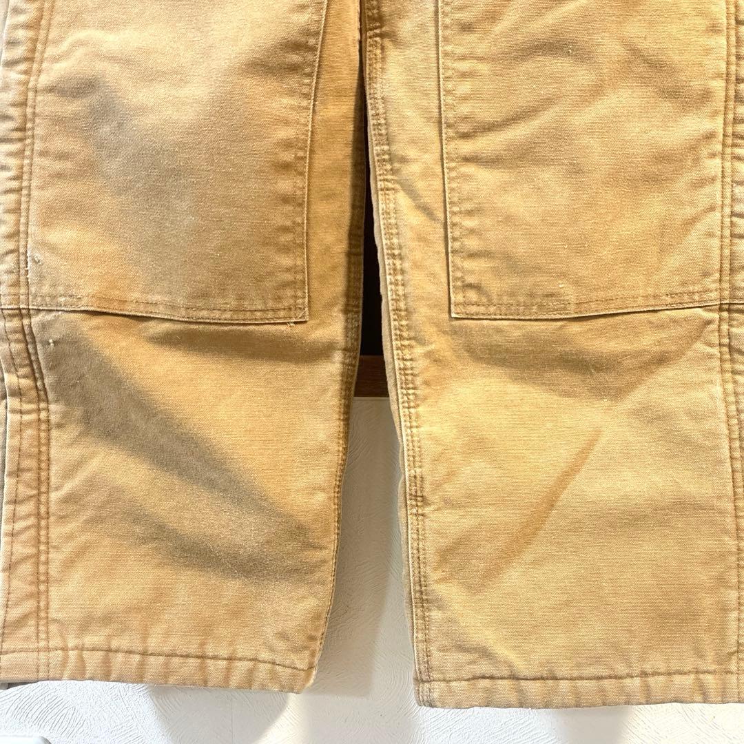 90s US古着 carhartt 中綿サロペット ダブルニー 32インチ 茶