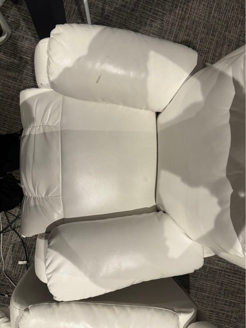 【沖縄・引き取り限定】電動ラウンジチェア シフォン ホワイト★ソファ マツエク