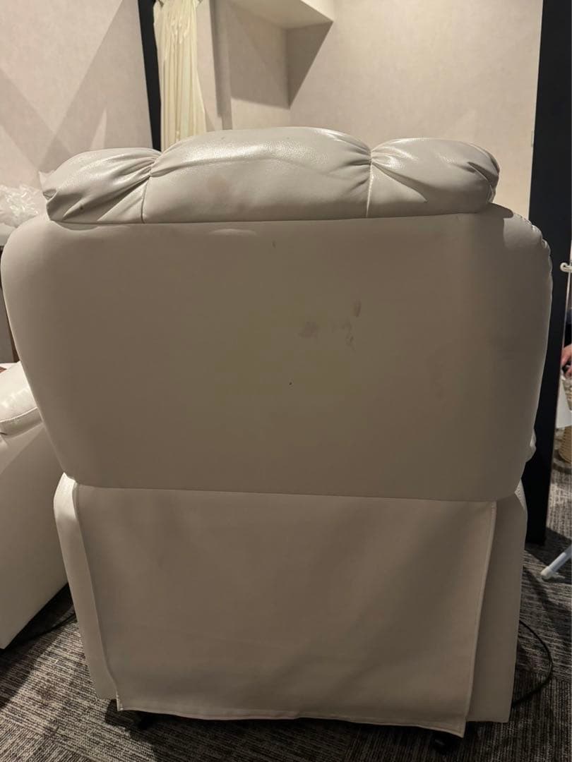 【沖縄・引き取り限定】電動ラウンジチェア シフォン ホワイト★ソファ マツエク