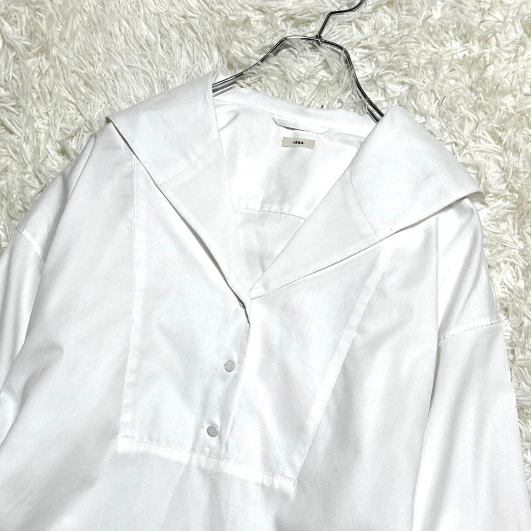 25AW イエナ セイラーカラードレスシャツ ホワイト