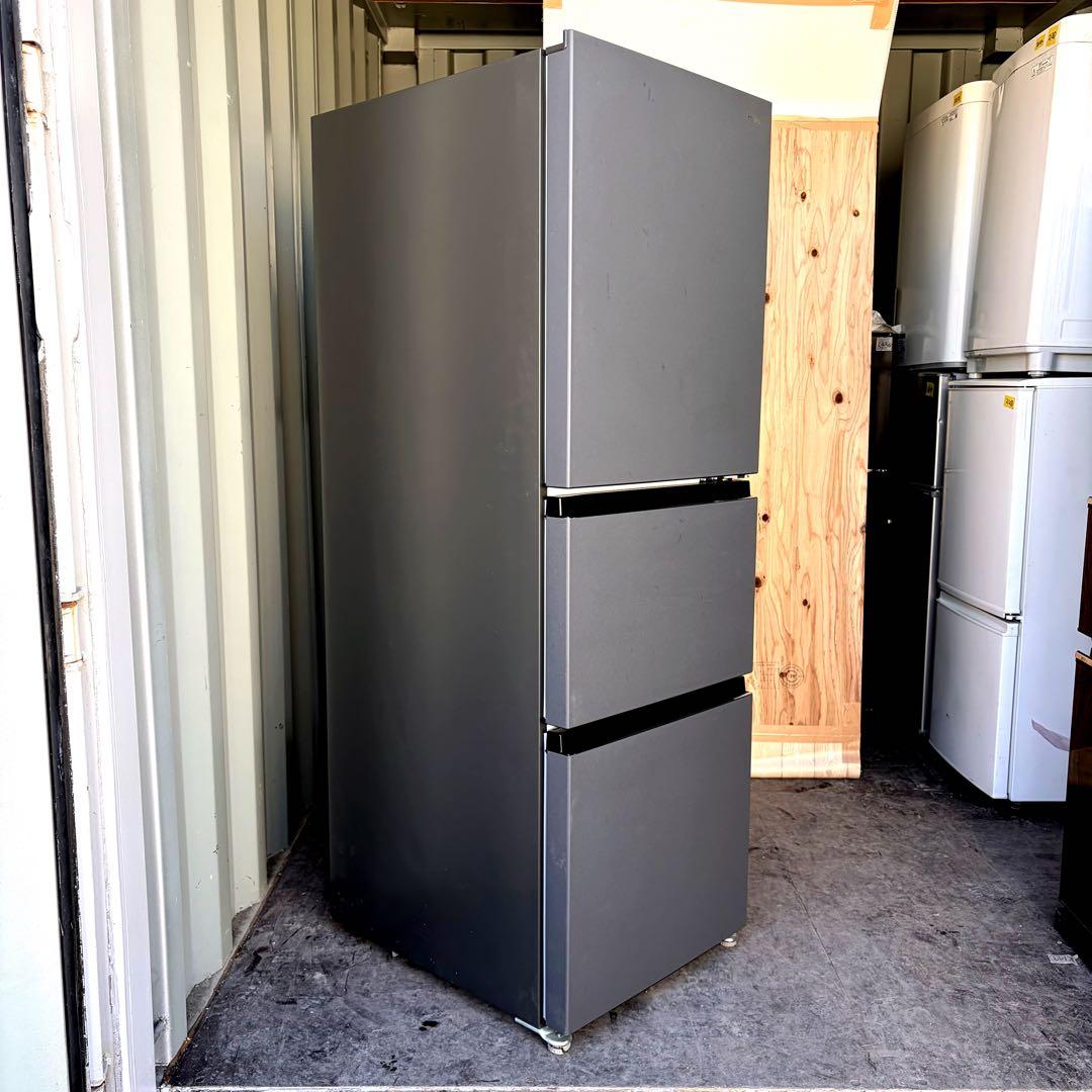 運搬取付無料！チャコールブラック純正Haierおしゃれスリム冷蔵庫！完動超美品！