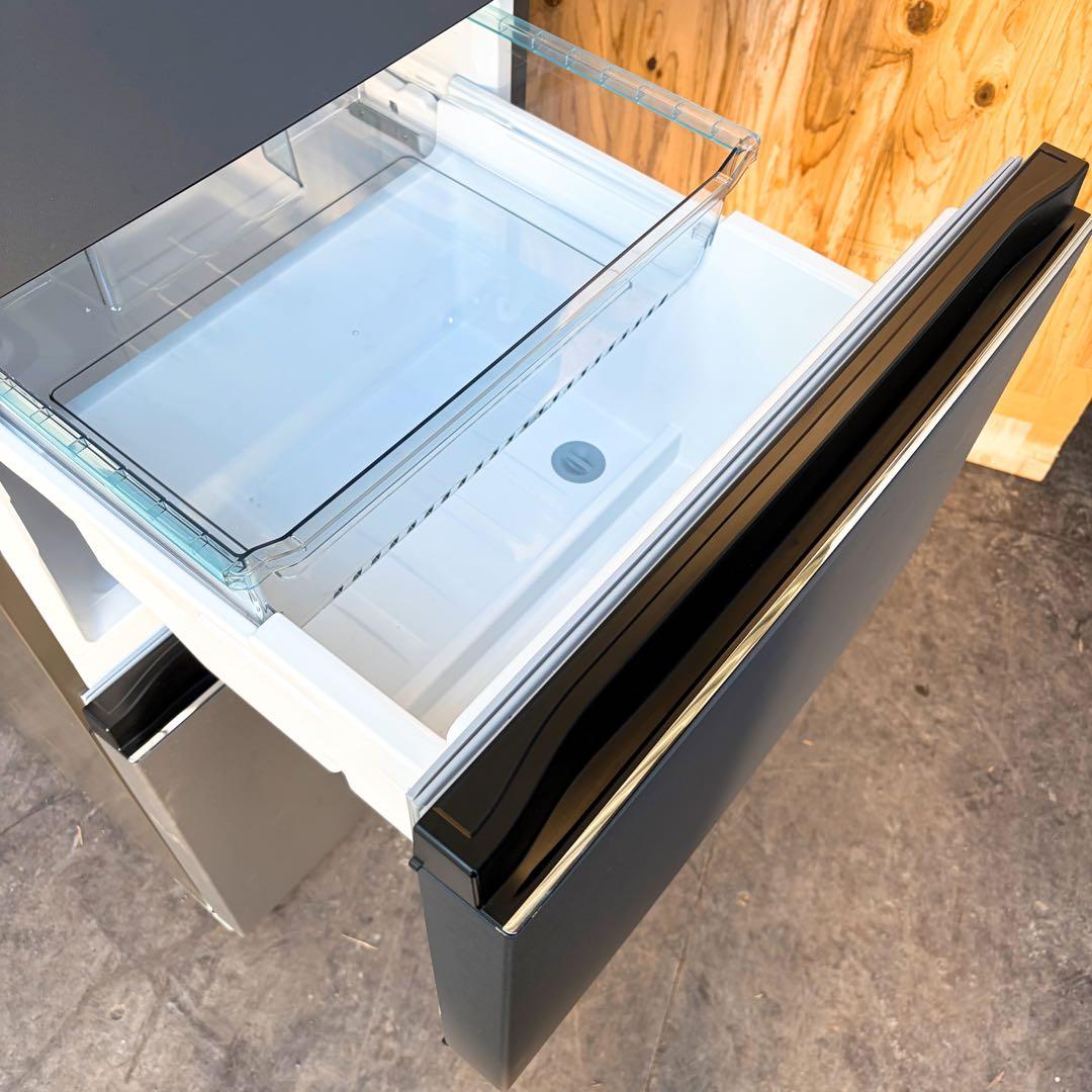 運搬取付無料！チャコールブラック純正Haierおしゃれスリム冷蔵庫！完動超美品！