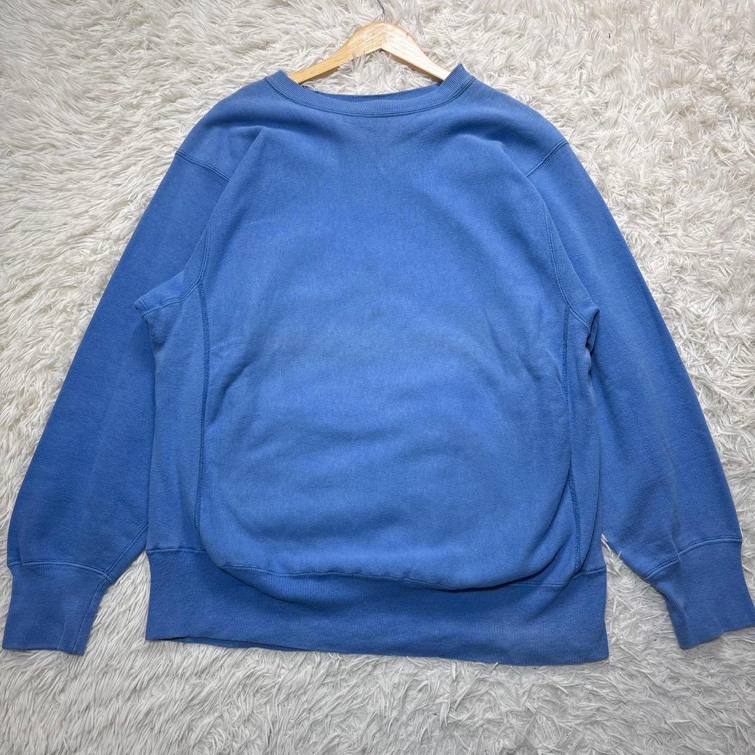 希少色 80s チャンピオン 完全目無し リバースウィーブ XL 水色 トリコ