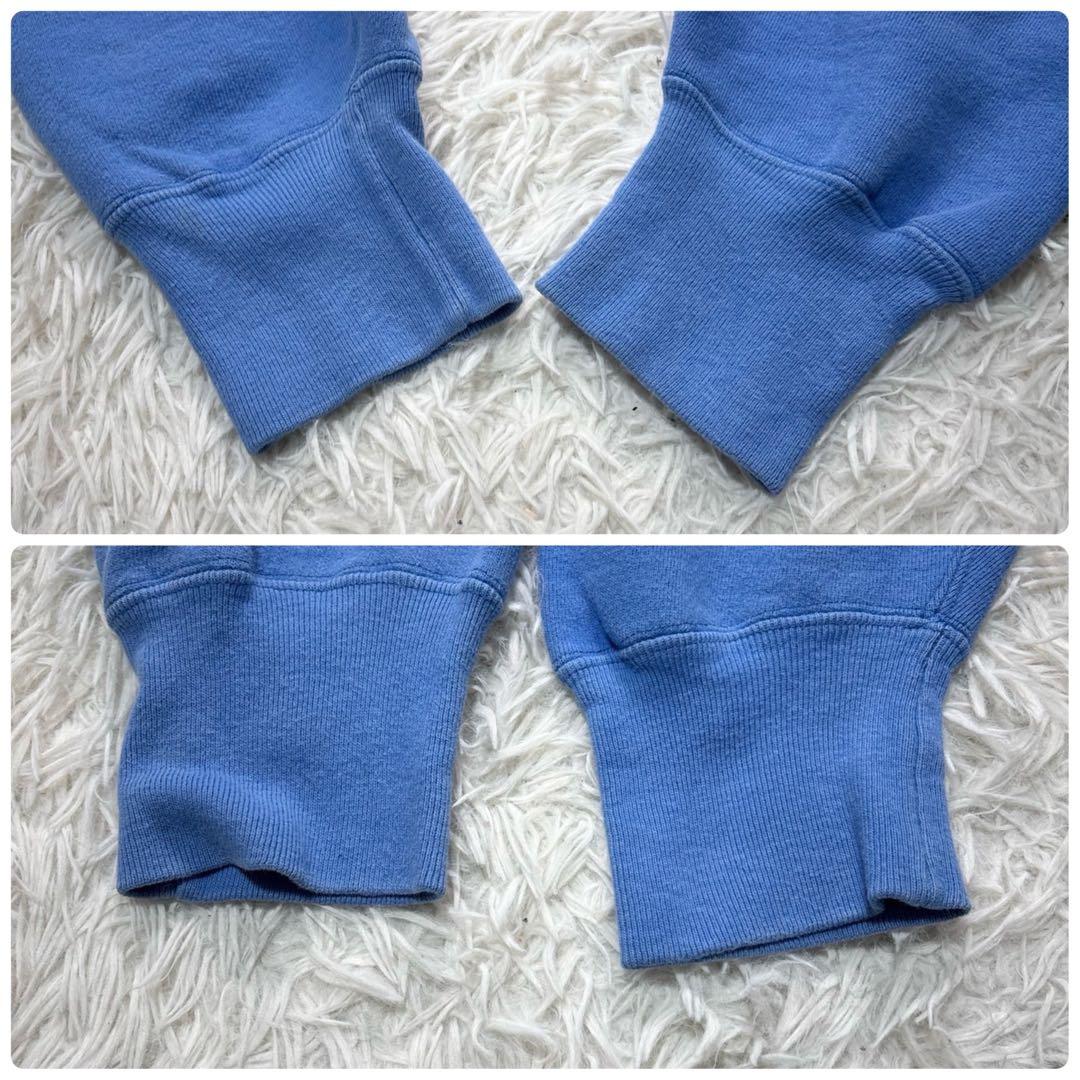 希少色 80s チャンピオン 完全目無し リバースウィーブ XL 水色 トリコ