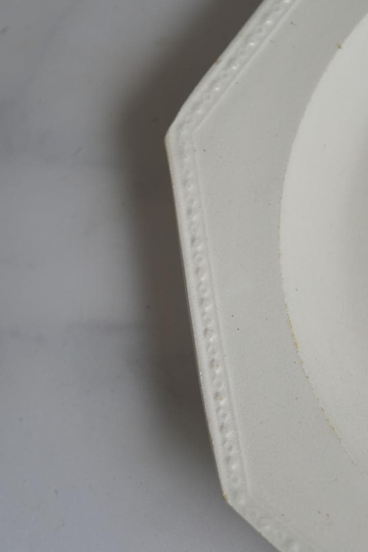 美品1804年　初期ショワジー　ファイアンスフィーヌ　オクトゴナル　デセール平皿