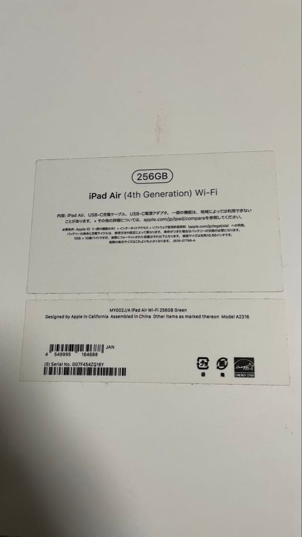 iPad Air 4th Wi-Fi 256GB + Apple penicl２